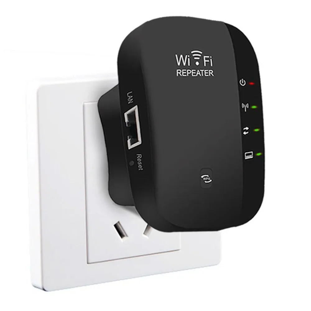 300Mbps Wireless Range Extender Repeater Portable WiFi Booster Internet Network Signal Enhancer