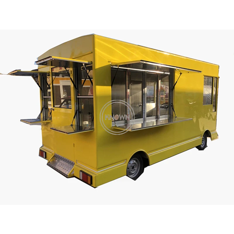 

4.2m Length Electric Food Truck Mobile Kitchen Catering Trailer Coffee Bubble Tea Ice Cream Food Cart For Sale