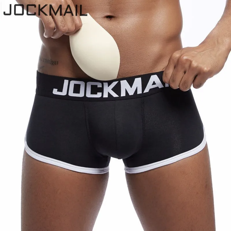 JOCKMAIL, фирменное Мужское нижнее белье, боксеры, усиление выпуклости, пуш-ап, нижнее белье, мужские шорты, трусы для увеличения размера, мужские трусы