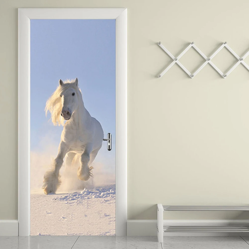 2 шт./компл. художественный декор для двери лошади Креативные 3D наклейки узор