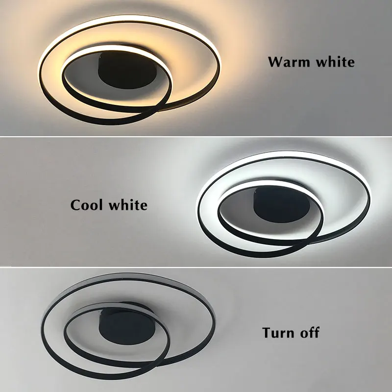 Candelabro Led moderno para sala de estar, dormitorio, comedor, luminarias, lámpara de iluminación de techo, luminaria blanca y negra, 110V, 220V