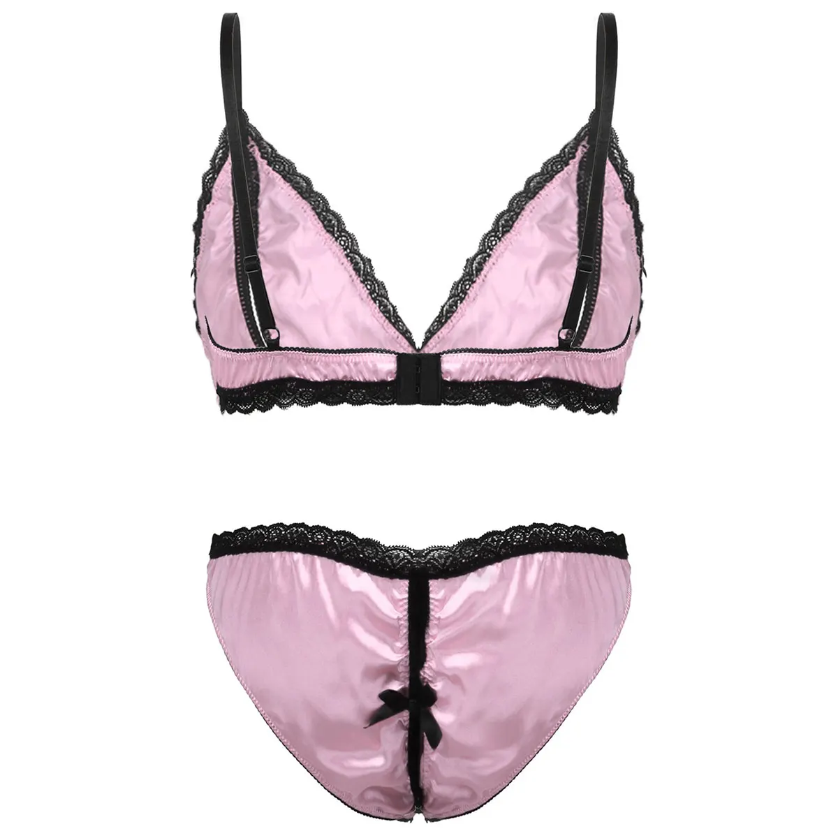 Мужское шелковое атласное кружевное нижнее белье комплект нижнего белья