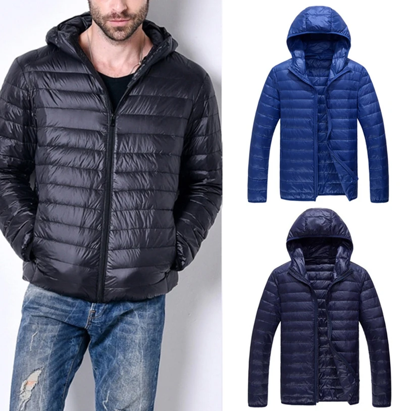 New Fashion Warm Men and Women Hooded Down Jacket Leisure Slim Zipper Jacket Winter Large Size Jacket