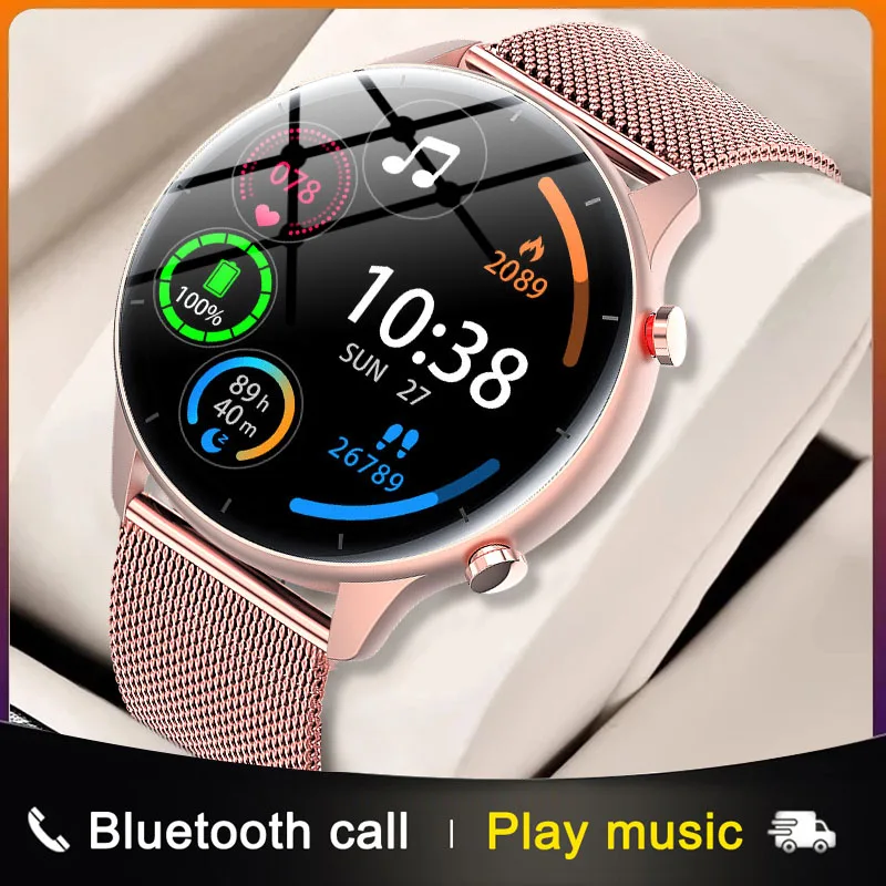 

Новинка 2021, умные часы с Bluetooth для звонков, женские умные часы с сенсорным экраном, с функцией измерения сердечного ритма, для телефонов Xiaomi, ...
