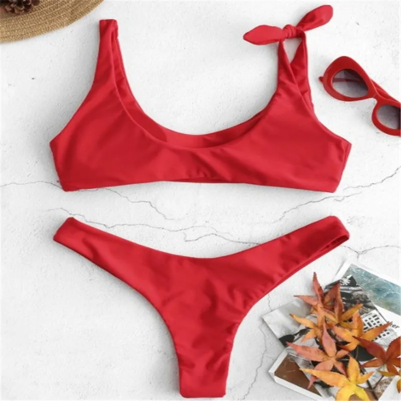 Нейлоновые гидрокостюмы костюм из двух частей комплект Красного бикини женская