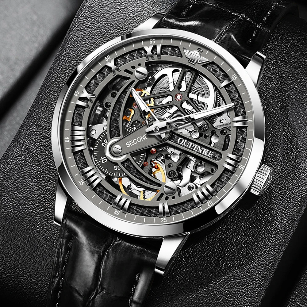 

Men's Automatic Mechanical Wristwatch waterproof luxury top brand clock Hollow design casual style personality male watch