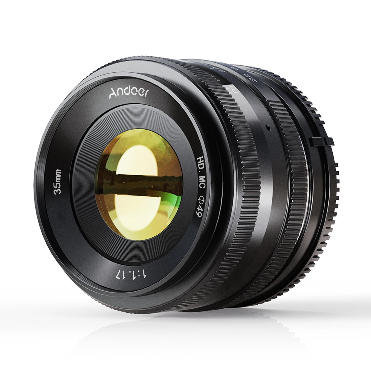 

Andoer 35 мм F1.7 APS-C MF Камера объектив большой группа перфорированных объектив с фиксированным фокусным расстоянием для Sony E-поддерживающие безз...