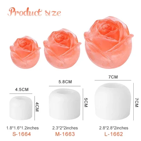 

3D Rose Shape Silicone Mold Rose Ice Hockey Mold Mousse Dessert Mould Rose Ice Tray Cake Decorating Tools Cake Tools Bakeware