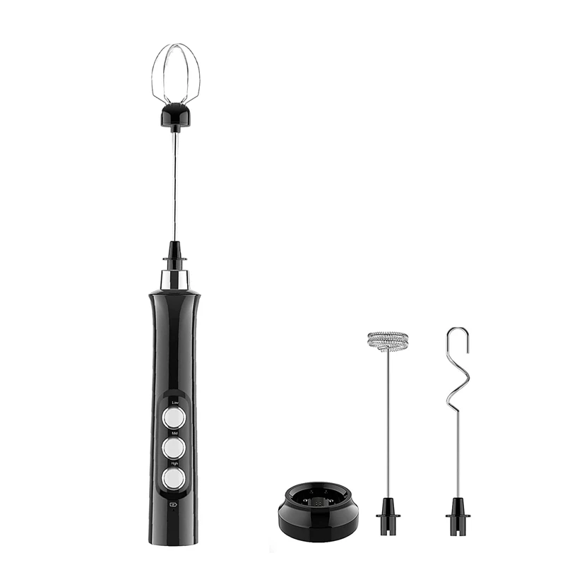 

Электрический вспениватель молока, Ручной Электронный взбиватель для яиц с USB-зарядкой, 3 скорости, венчик, Пенообразователь для кофе, латте