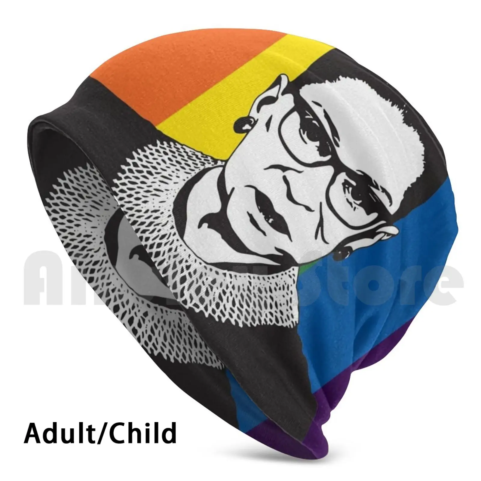 

Rbg Rainbow Beanies Pullover Cap Comfortable Rbg Ruth Bader Ginsburg Respect Rainbow Pride Feminist Feminist