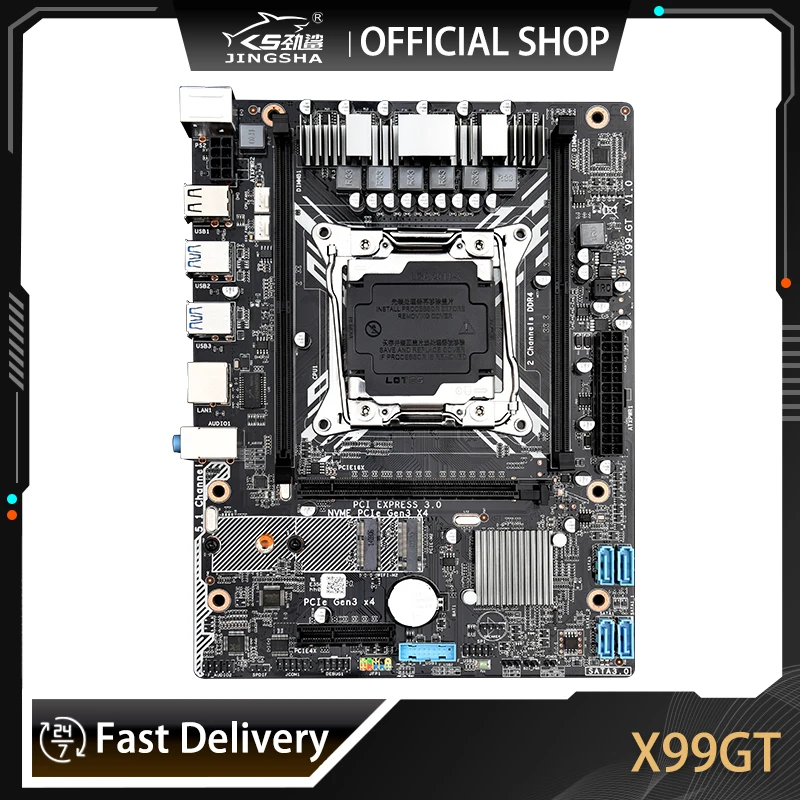 

Материнская плата JINGSHA X99GT, двухканальная плата с NVME SSD, m2, USB, поддержка DDR4, RECC, ОЗУ до 64 ГБ, USB, SATA3.0