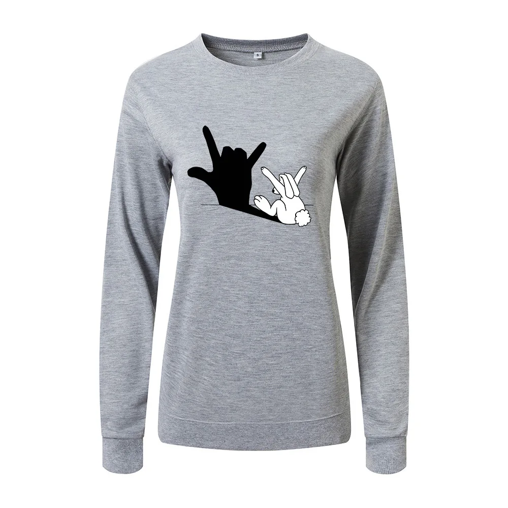 Женская кроличья Толстовка SINGRAIN повседневная большие размеры с рисунком толстые