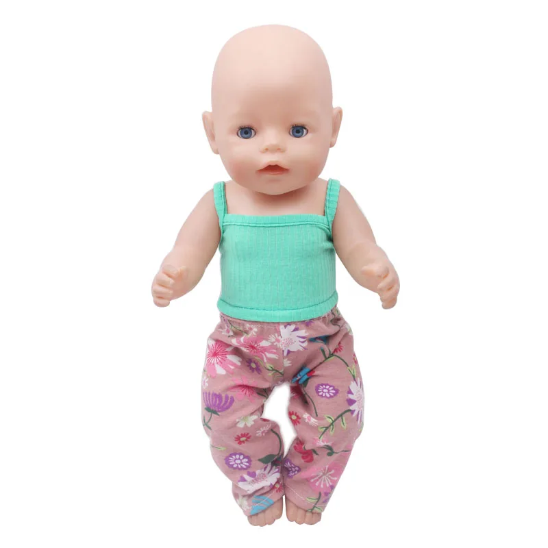 Костюм-брюки летний цветочный с лямкой на шее 43 см 2 шт./лот | Игрушки и хобби