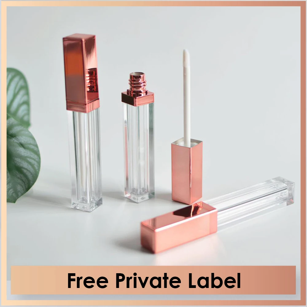 

Private Label 5ml Rose Gold Empty Lip Gloss Tube with Wand Cosmetic Packaging Makeup Lip Care Oil Lipgloss Container Lip balm