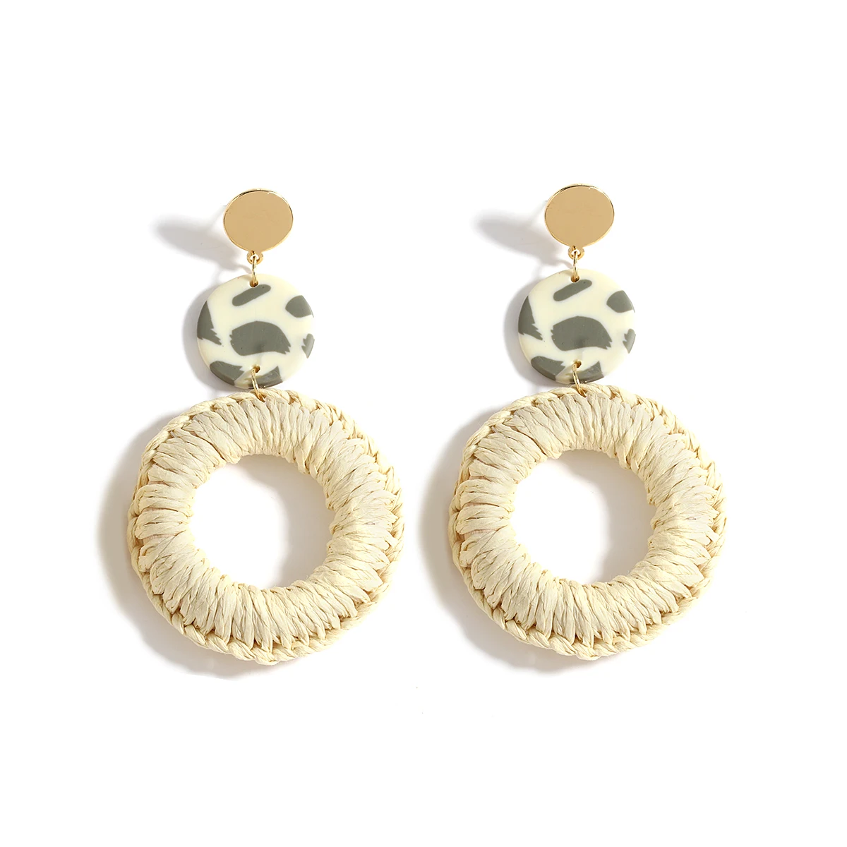 

Крупные плетеные круглые серьги Lifefontier из полимерной глины из ротанга для женщин, эффектные серьги ручной работы 2022