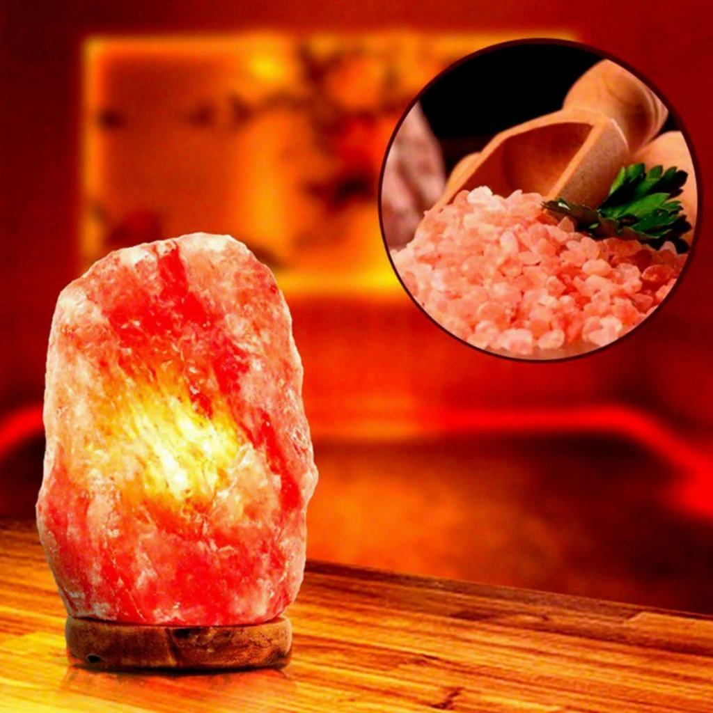 

Hand-carved Himalayan Salt Lamp Rock Night Light Natural Crafts 5-7kg Himalayan Salt lamp Nightlight Large Wooden Base