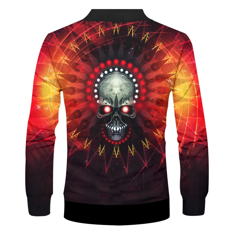 

OGKB Man Skull Horror Skull Zip Jacket Men's 3D Harajuku Oversized Zipper Coat Printed Cartoon Fitness Sweatshirt