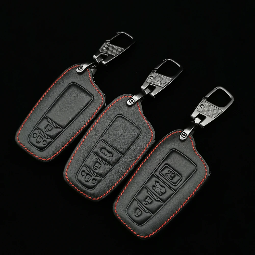 

Hot Style Leather Key Cover Case For Toyota Prius Camry Corolla C-HR Chr Rav4 Prado 2018 Keyring Car Accessories Box