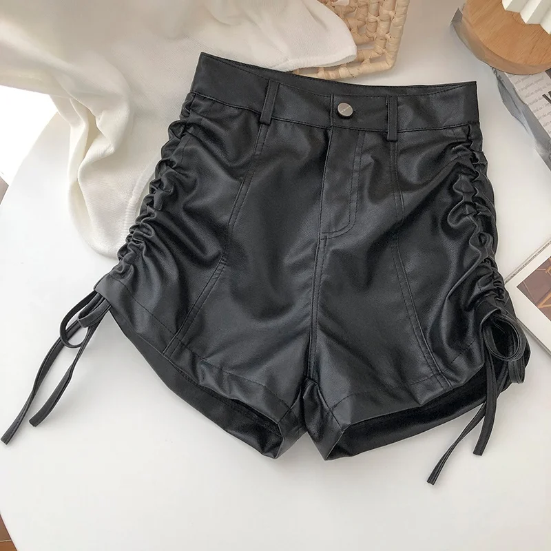 Шорты Tinomiswa женские на шнуровке с завышенной талией однотонные Короткие штаны из