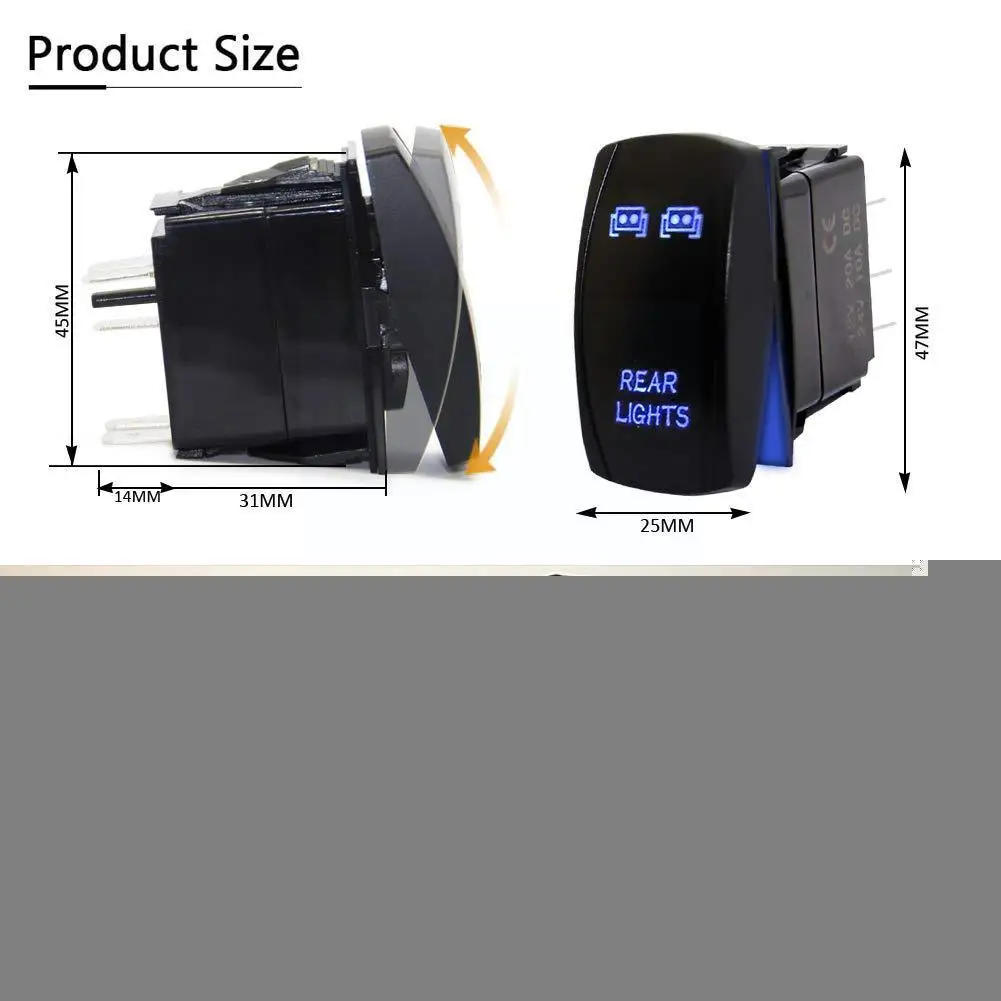 

Blue Rocker Switchs 3Pcs Include Rear Lights & LED On/Off Polaris ATV Dual USB Panel Can-Am Charger Power & For UTV bar Lig V5Z7