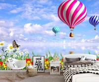 xue su custom 3d photo wallpaper mural garden natural scenery hot air balloon tv background wall wall covering