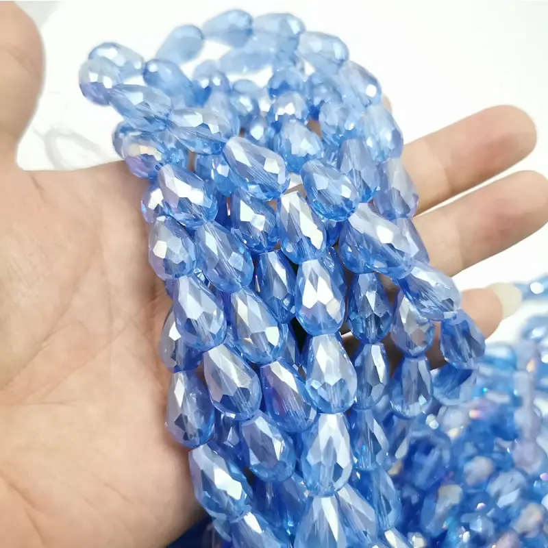 9 Хрустальная подвеска 6X8-10X15mm чешские стеклянные Висячие граненые бусины китайские бисерные поделки по оптовой цене ювелирные аксессуары - Цвет: 9