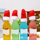 Новый Рождественский набор крышек для винной бутылки, украшения для бутылки Санта-Клауса с шляпами, украшения для стола, 15 шт.