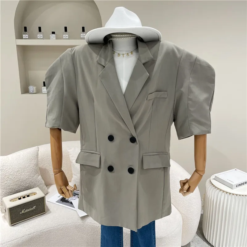 

Women's Spring Summer 2021 Fashion Medium length Dress Casual Short Sleeve suit coat