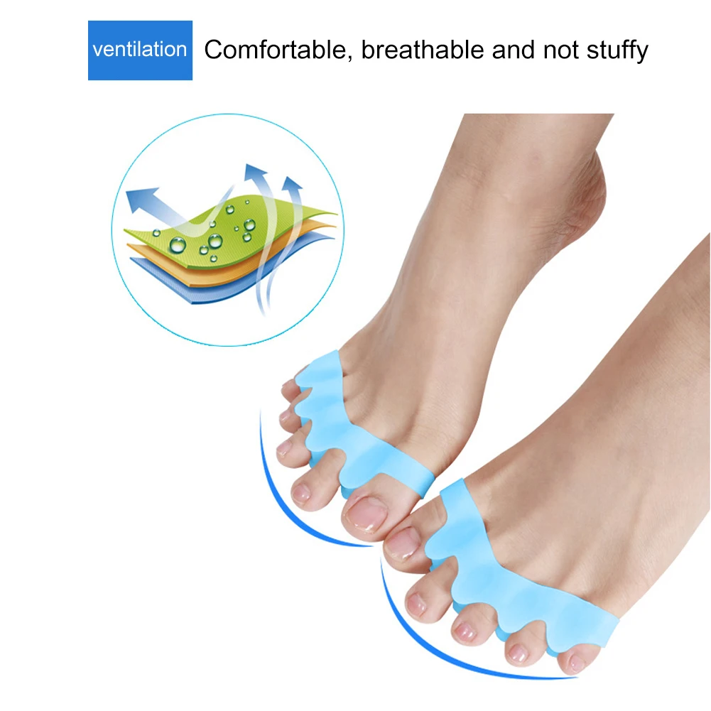 

1 Pair Toe Separator Flexible Finger Spacer Toe Separating Straighteners THallux Valgus Corrector Orthopedic Hammer Straighter