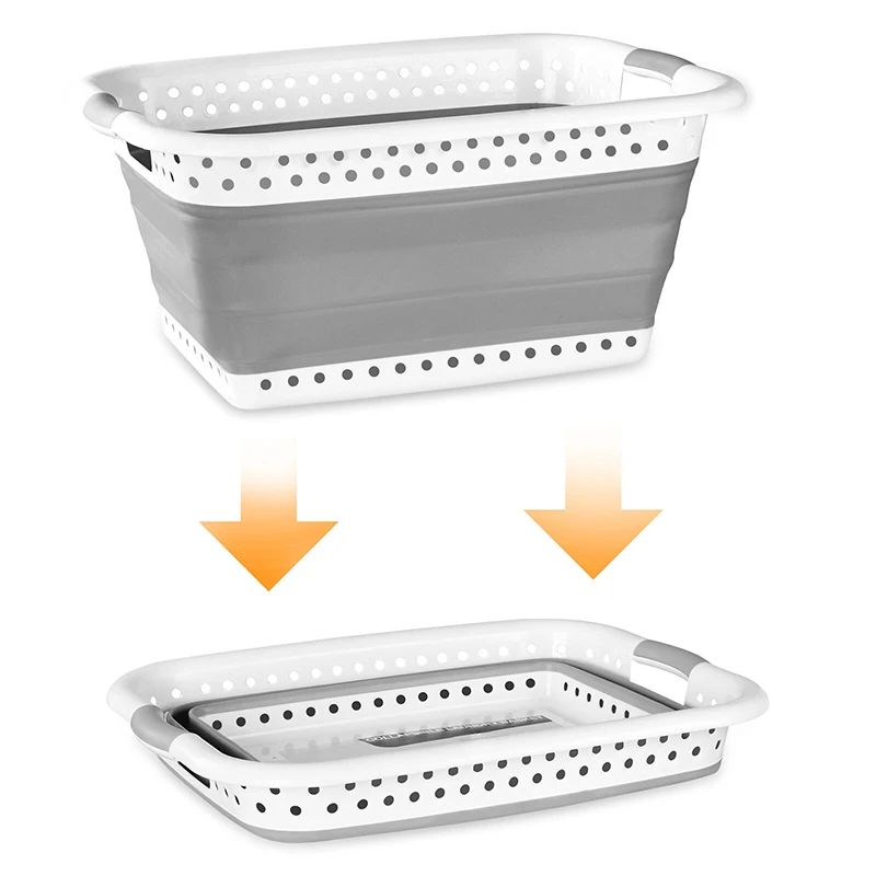 

Collapsible Laundry Basket Space Saving Folding Cloth Washing Storage Container RH