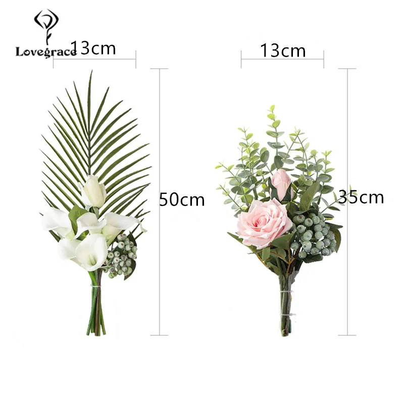 Lovegrace Свадебный букет невесты из искусственного шелка роза цветок лилии