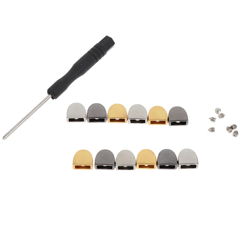 

1set Metal Shoelaces Tips Head No Tie Shoelaces Accessories Metal Lace Lock DIY Silver Gold Black Sneaker Kits