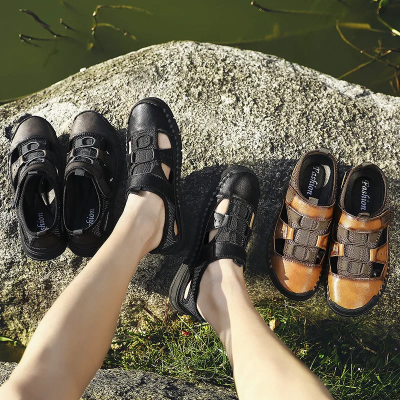 

Breathable Shoes For Men Flat Non-slip Home High Quality Brand Men's Sandals Famous Designer Fashion Casual Summer New 2021