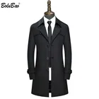 Мужской длинный Тренч BOLUBAO, приталенный ветрозащитный деловой Тренч в официальном стиле, одежда для мужчин