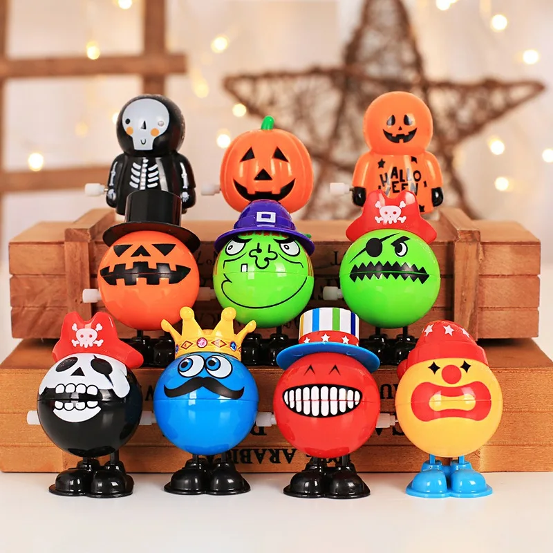 

Hot Sale Halloween Wind Up Clockwork Toy Ghost&Pumpkin&Witch&Skull Jumping Toy For Party For Kids Plastic Halloween Wind Up Toys