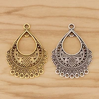 20 pieces tibetan silvergold color boho earring chandelier multi strand connector charms pendants for jewellery making