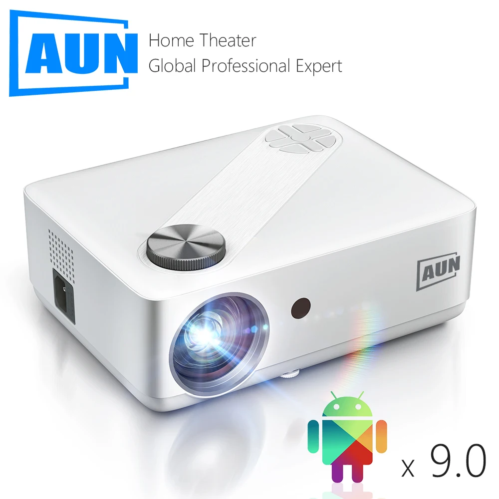 AUN AKEY8 Full HD Projector Android 9 Home Theater Video Projector 4K Decode TV Beamer Beam LED Projector for Home Cinema Mobile