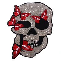 new skull roses butterfly snake patch diy patches for clothing sew on embroidered motif applique military punk