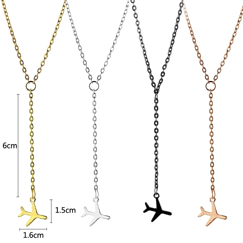 

Подвеска женская из нержавеющей стали, ожерелье с самолётом, маленькое изящное ожерелье с подвеской в виде самолета, простая Милая цепочка ...