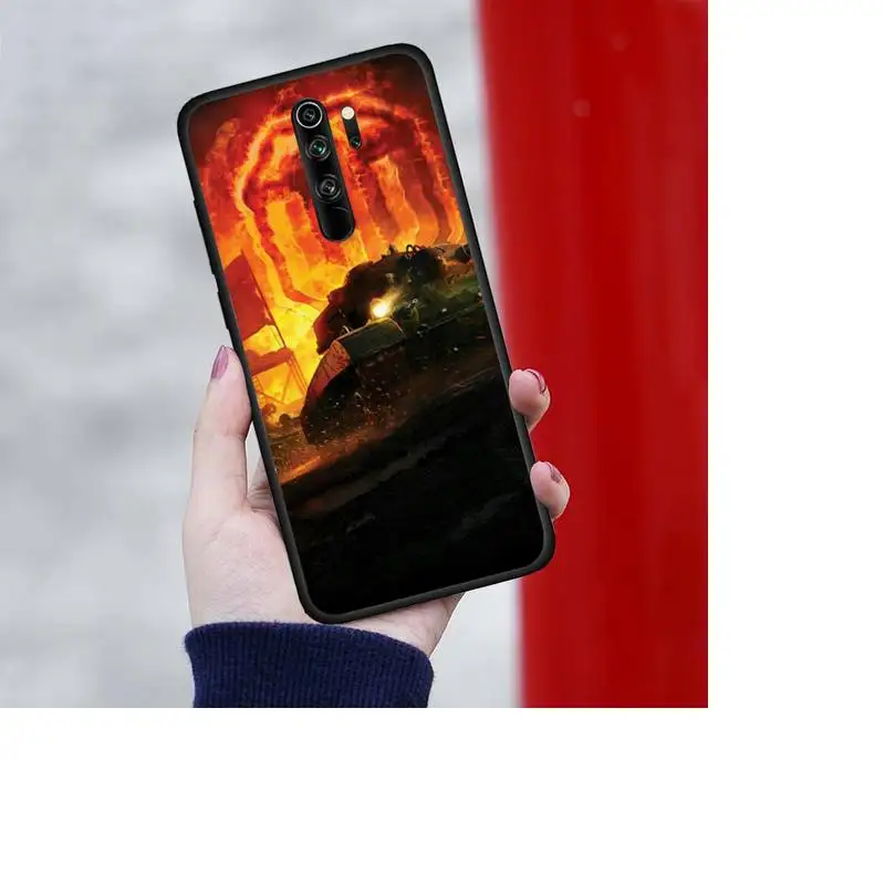 

ZFGHSHYQ Black Soft Silicone World Of Tanks Phone Case For Redmi 7 8 9 A K20 30 Pro Note 8 9 Pro 9s