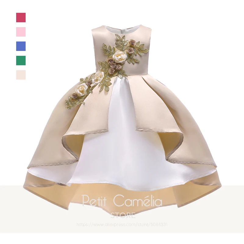 Платье принцессы для девочек вечернее платье с аппликацией выступлений и