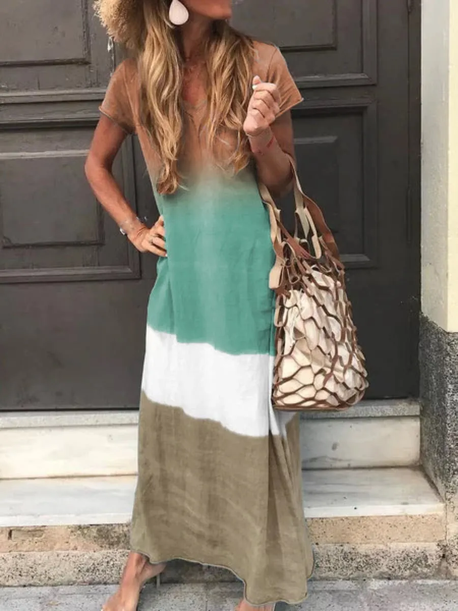 Женское платье макси повседневное винтажное пляжное большого размера из хлопка