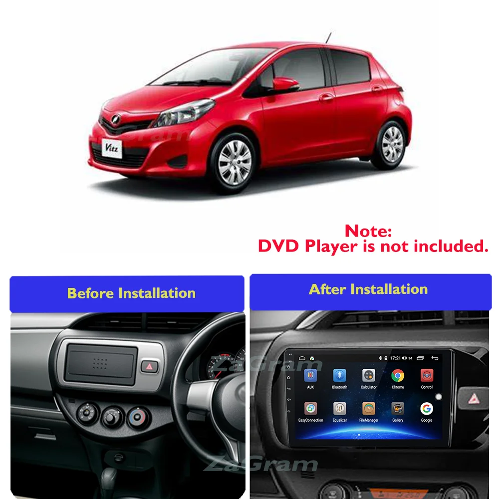 Приборная панель для видеоплеера Toyota Vitz 3 2014-2020 9 дюймов 2 Din |