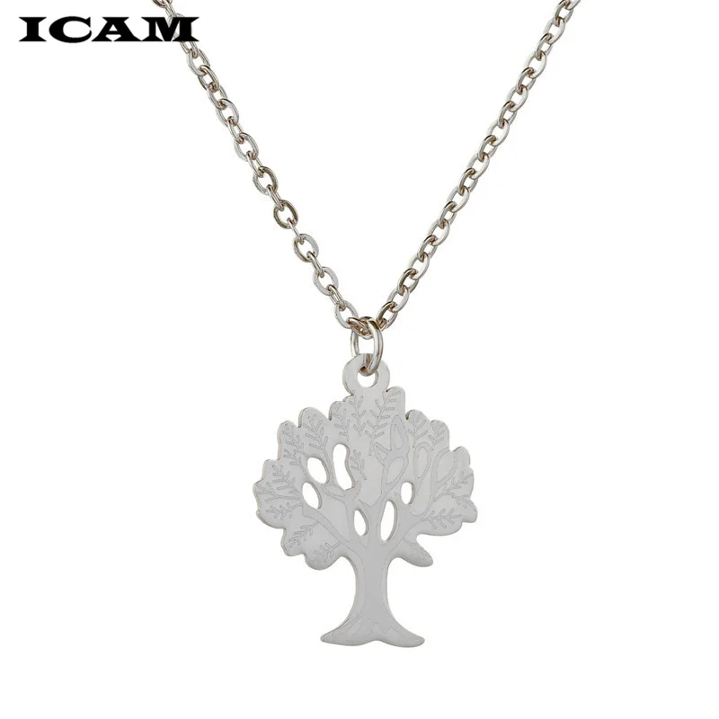 ICAM2019 модное ожерелье из нержавеющей стали Дерево жизни серебряное Золотое