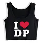 Укороченный топ с надписью I Love Dp