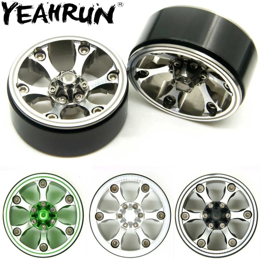 YEAHRUN 4 шт./компл. Beadlock из сплава НАБОР ДИСКОВ 1 9 &quotдля SCX10 D90 CC01 1/10 RC Crawler|Детали и
