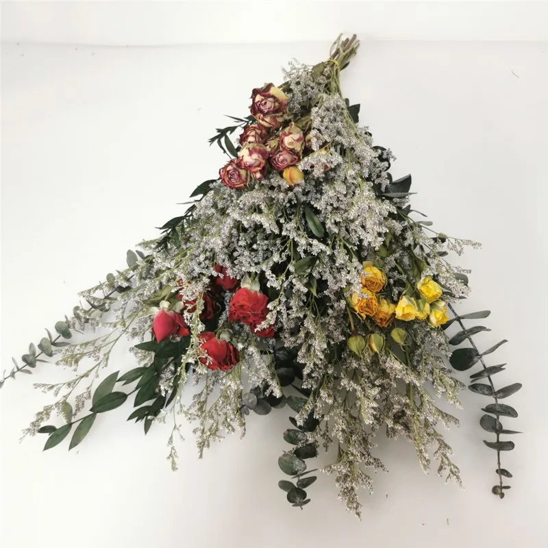 

Natural Bouquet Home Decoration Accessories Wedding Party Plants DIY Roses Flower Lover's Grass Eucalyptus Fleurs Sechees