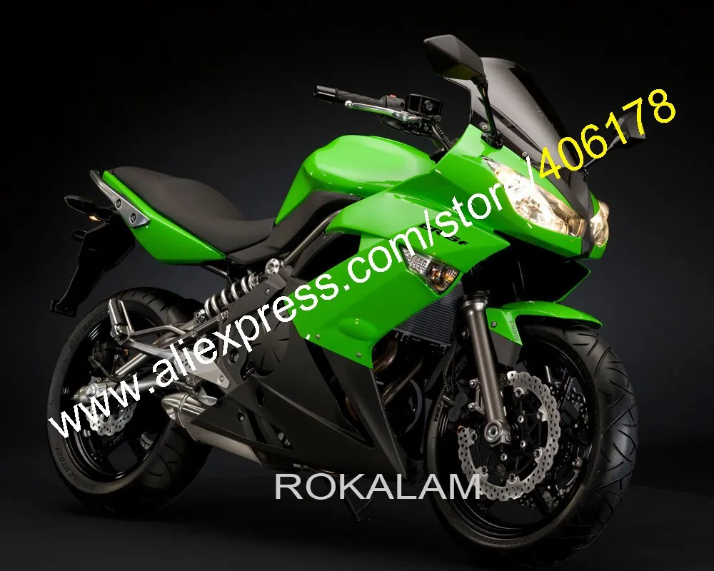 Обтекатель Ninja 650R для Kawasaki ER 6F 09 10 11 650 R ER6f 2009 2010 2011 зеленый черный обтекатель из АБС