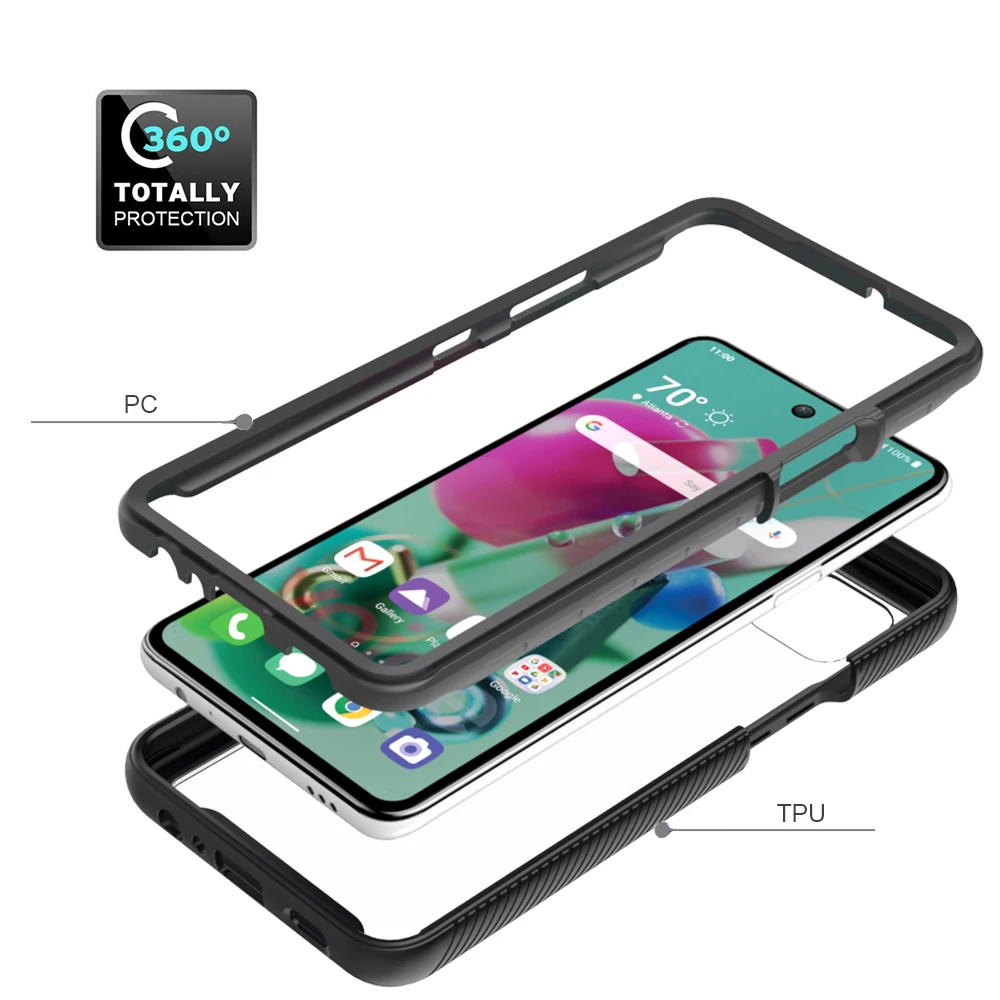 

Phone Case For LG K92 5G VELVET Stylo 6 Q51 K51G8 V50 V60 ThinQ Shockproof Clear PC Back Cover Fundas