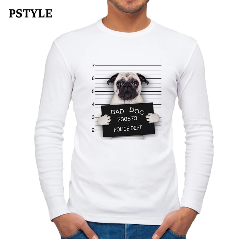 PSTYLE/Футболки с длинным рукавом для мужчин забавные повседневные мужские